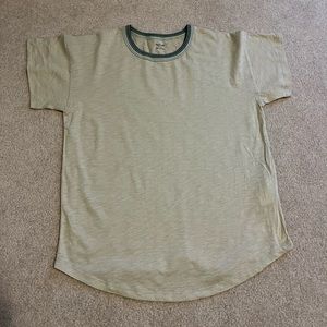 NWT Whisper Cotton Rib-Crewneck Ringer Tee in Wallie Stripe